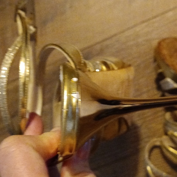 Jimmy Choo Metallic Gold Leather and Coarse Glitter Cage Open Toe Sandals 😘 - Picture 9 of 12